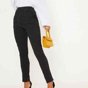 Pretty Little Thing Monochrome Pinstripe Skinny Pants US SIZE 4
